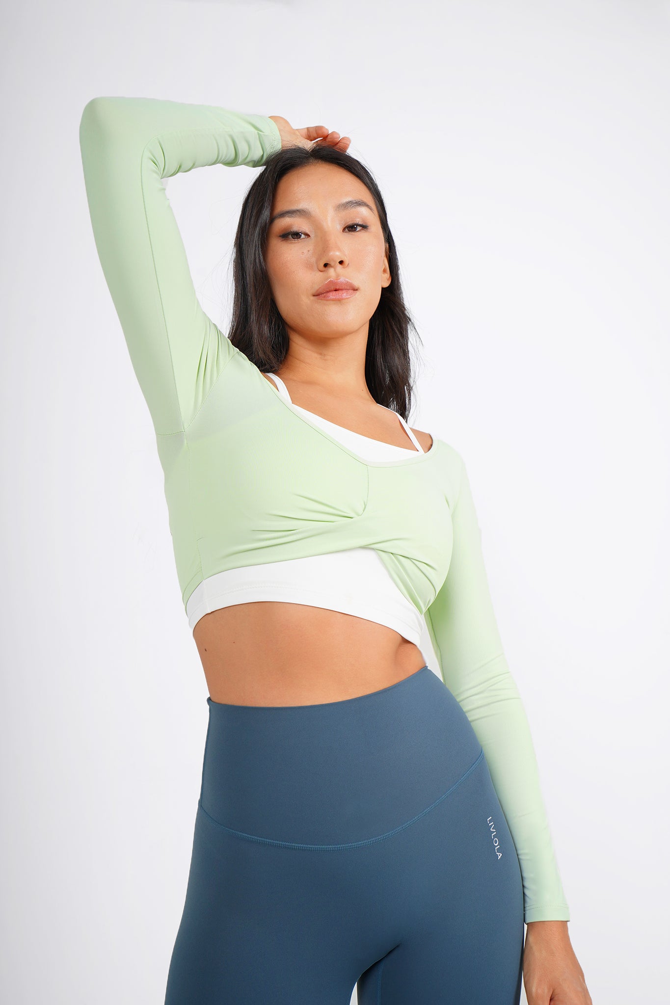 Free Form Long Sleeve Wrap Top