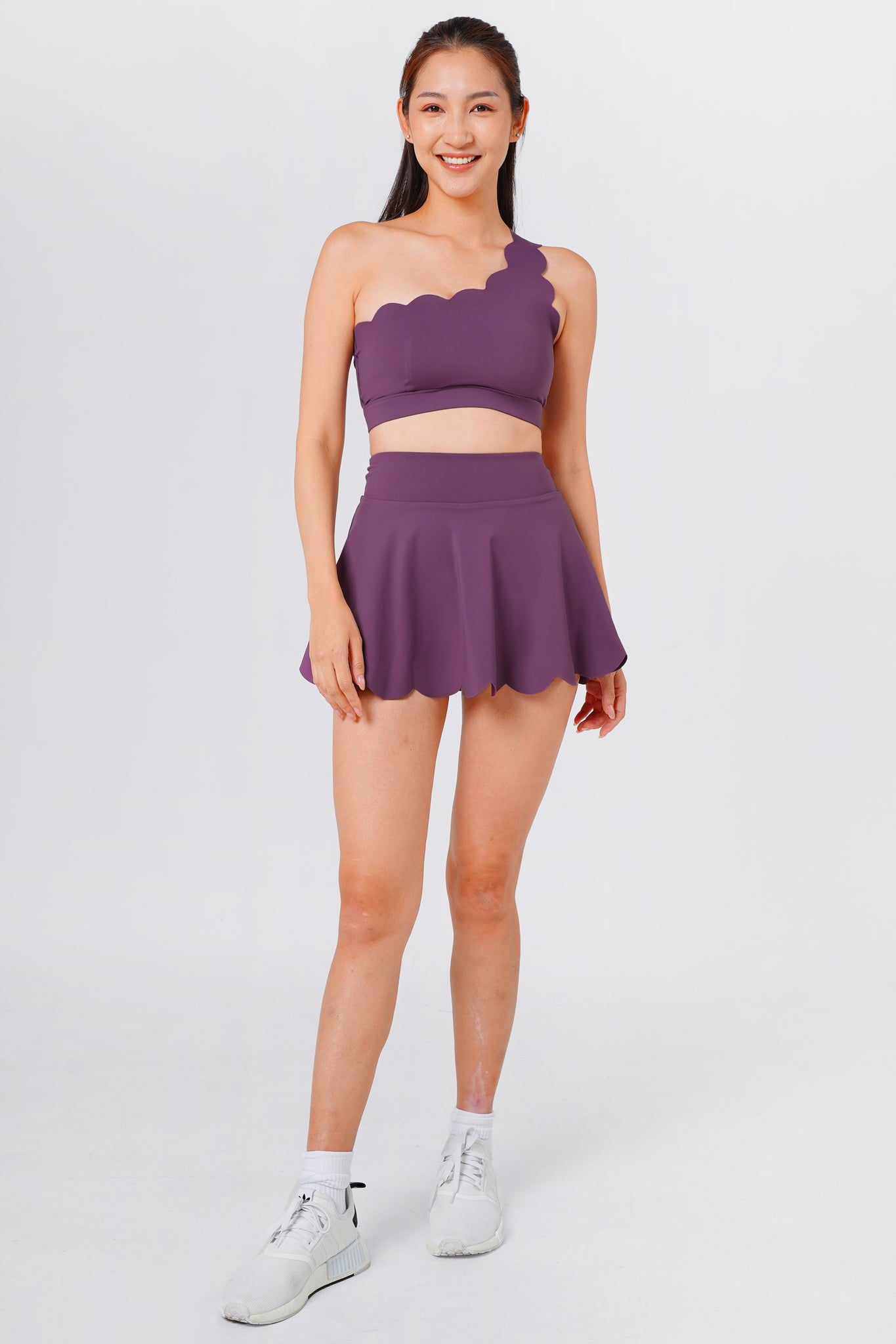 Forget-Me-Not One Shoulder Skort Set
