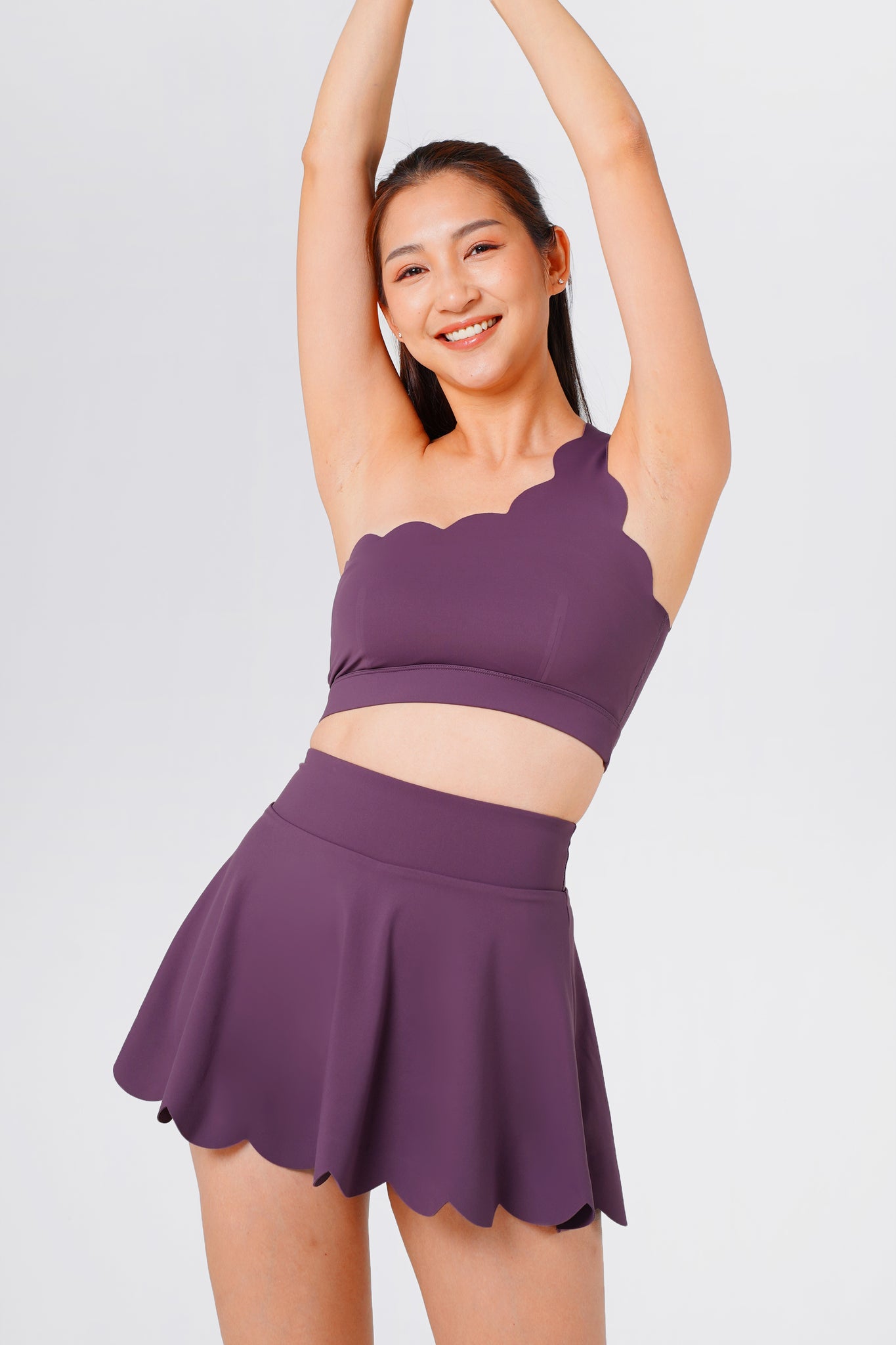 Forget-Me-Not One Shoulder Skort Set