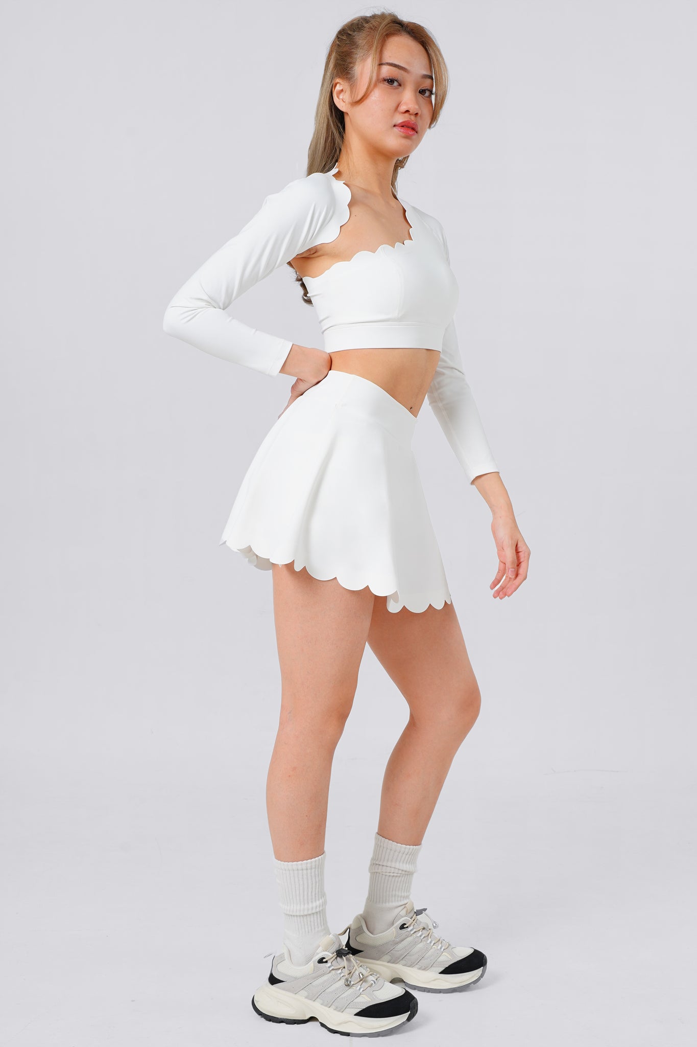 Forget-Me-Not Asymmetric Skort Set