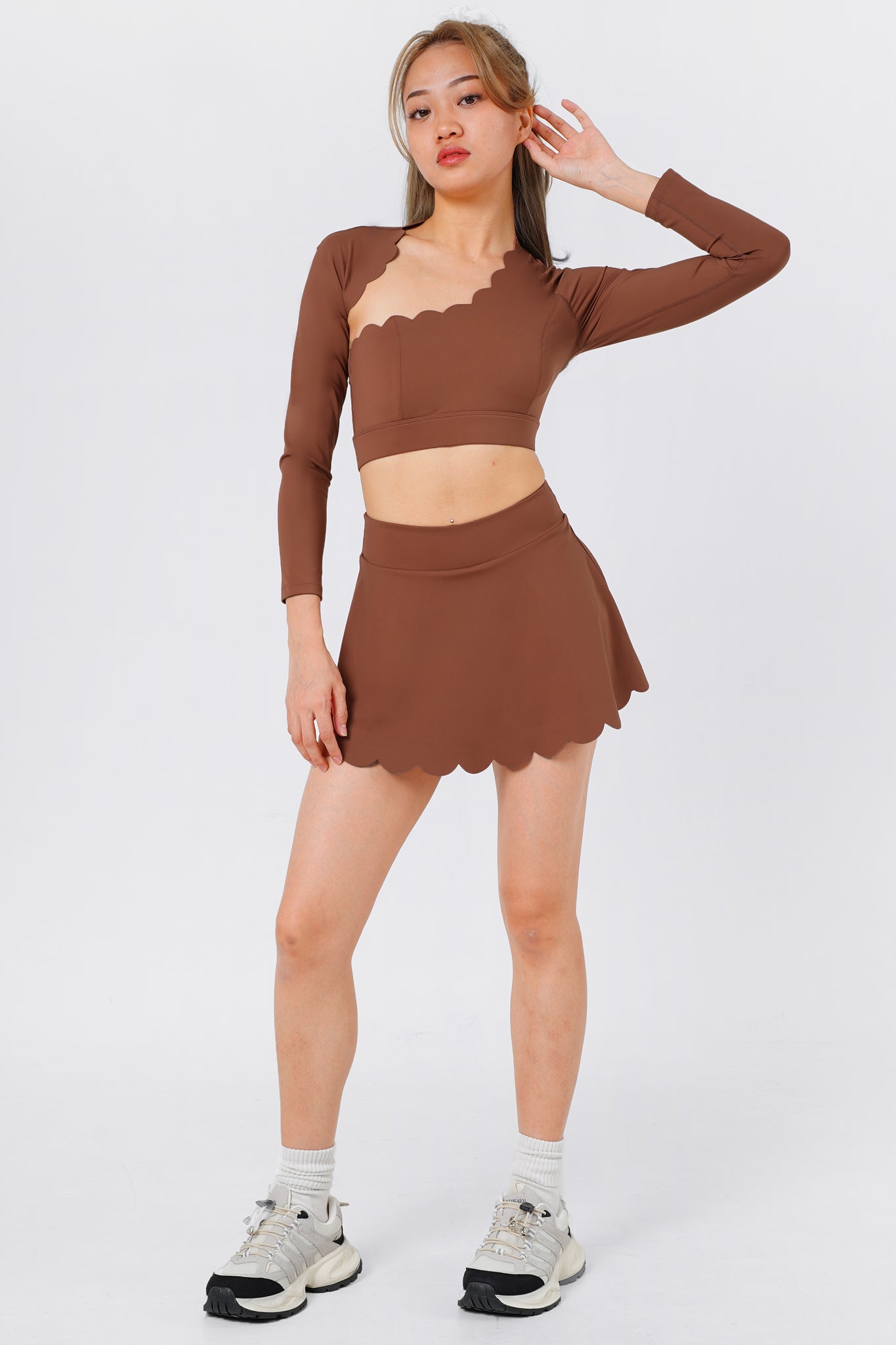 Forget-Me-Not Asymmetric Skort Set