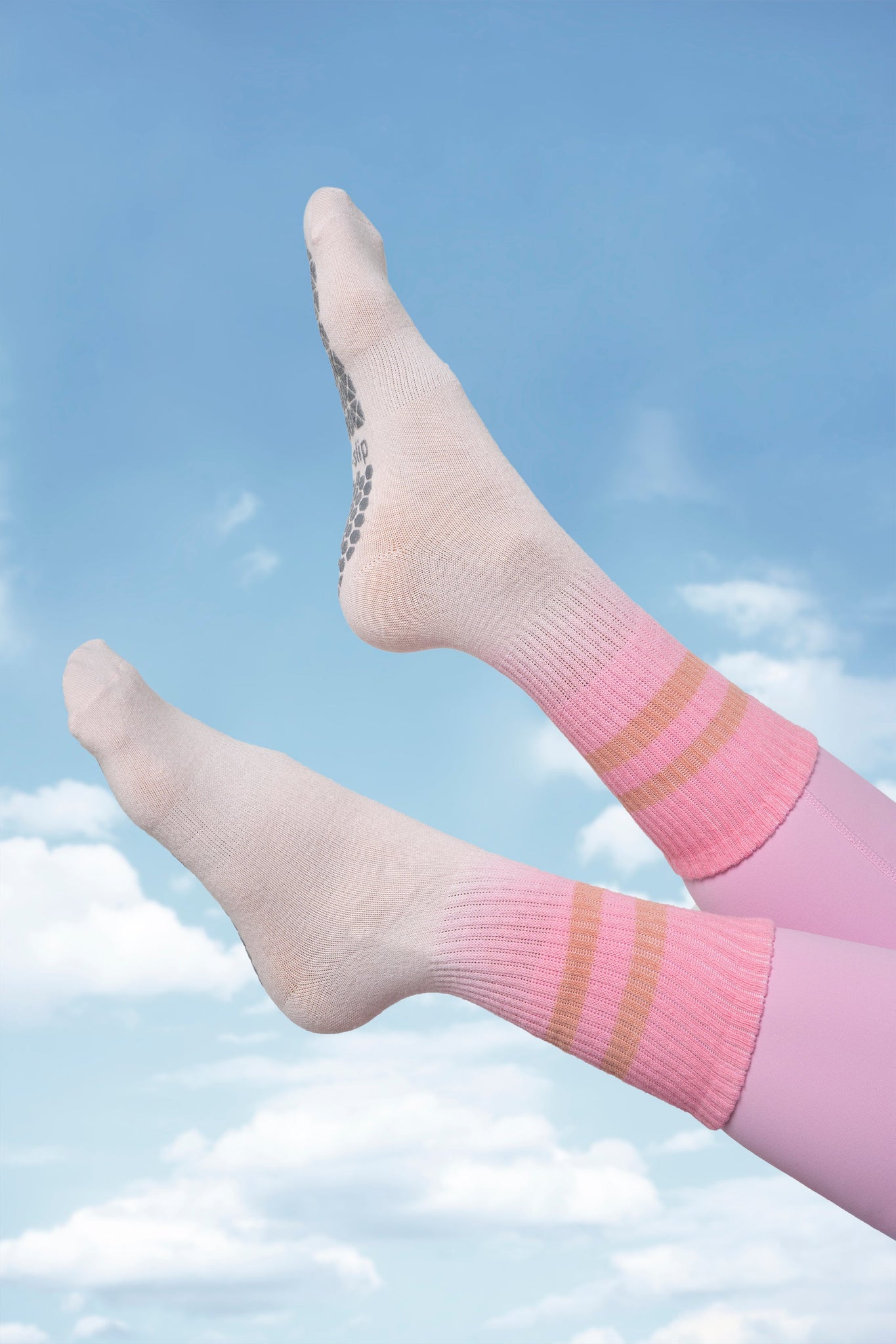 Stay Balanced Lined Non Slip Grip Socks (2-Pairs)